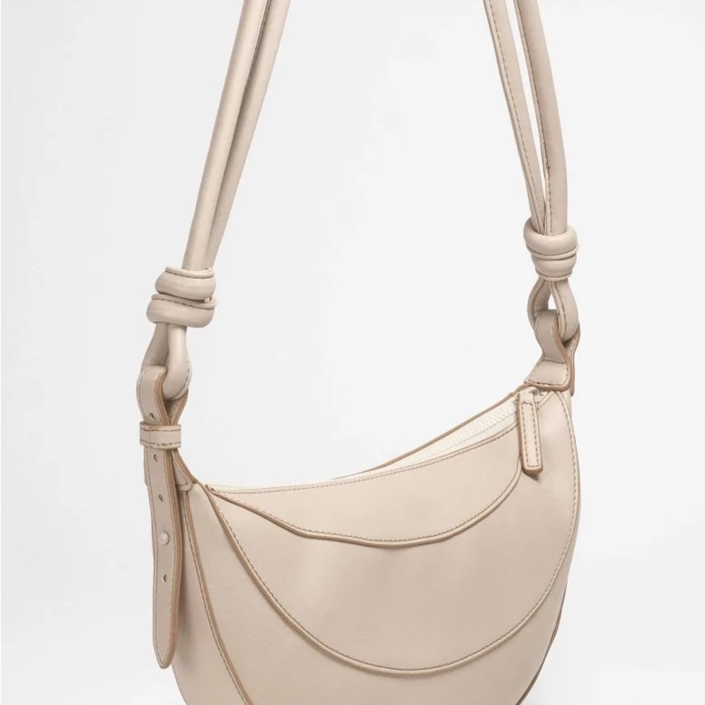 Beige Vegan Leather shoulder bag